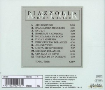 Astor Piazzolla: Adios Nonino [CD]