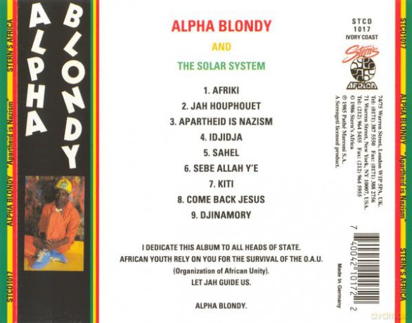 Alpha Blondy: Apartheid Is Nazism [CD]