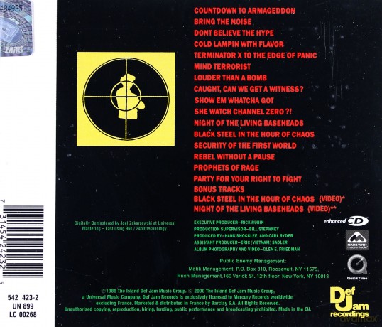 Public Enemy: It Takes A Nation Of Millions To Hold Us Back [CD]