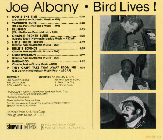 Joe Albany: Bird Lives [CD]