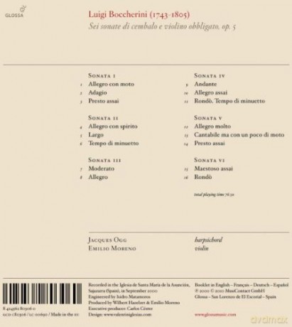 Jacques Ogg: Boccherini: 6 Sonatas Op. 5 [CD]