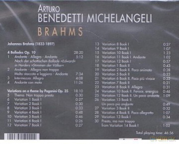 Benedetti Michelangeli Arturo: Brahms [CD]