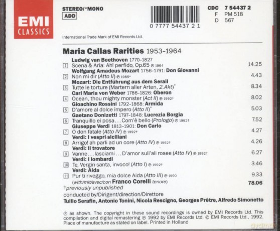 Maria Callas: Callas Rarities [CD]