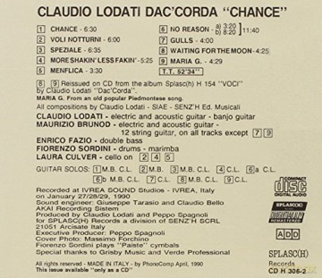 Claudio Lodati: Chance [CD]