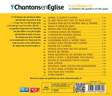 Chantons En Eglise: Laudato Si' - 21 Chants De Justice Et De Paix [CD]