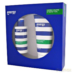 Benetton Energy Man Zestaw - Woda Toaletowa 100ml Spray + Żel Pod Prysznic 200ml [2xKOSMETYKI]