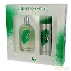 Benetton Verde Zestaw dla Mężczyzny - Woda Toaletowa 100ml Spray + Dezodorant 150ml Spray [2xPERFUMY]
