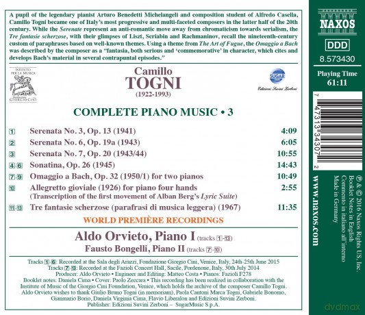 Aldo Orvieto: Complete Piano Music 3 [CD]