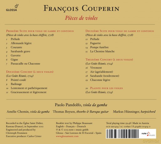 Paolo Pandolfo: Couperin: Pieces De Violes - Paolo Pandolfo [CD]