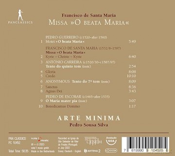 Arte Minima - Pedro Sousa Silva: De Santa Maria - Missa O Beata Maria [CD]