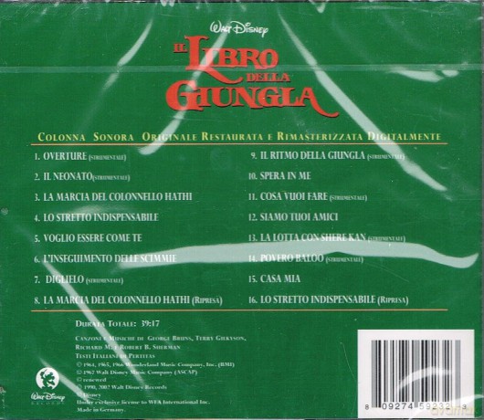 O.S.T.: Disney - Il Libro Della Giungla [CD]