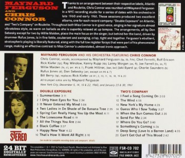 Chris Connor: Double Exposure/Two's Com [CD]
