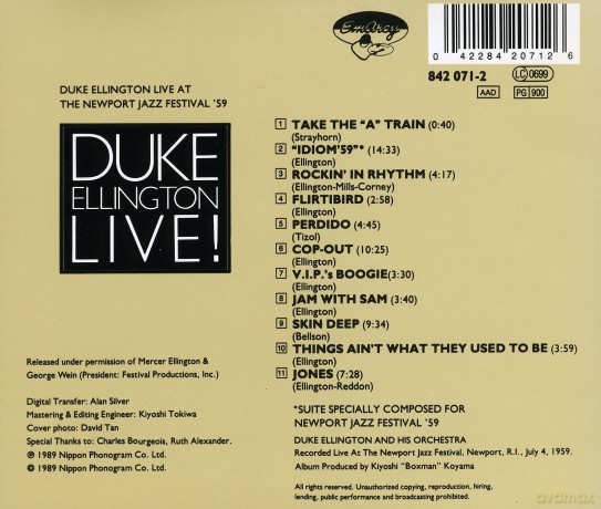 Duke Ellington: Duke Ellington Live [CD]