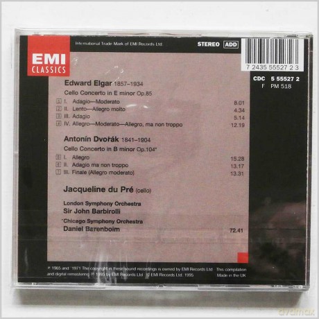 Jacqueline Du Pre: DvorK/Elgar - Cello Concertos [CD]