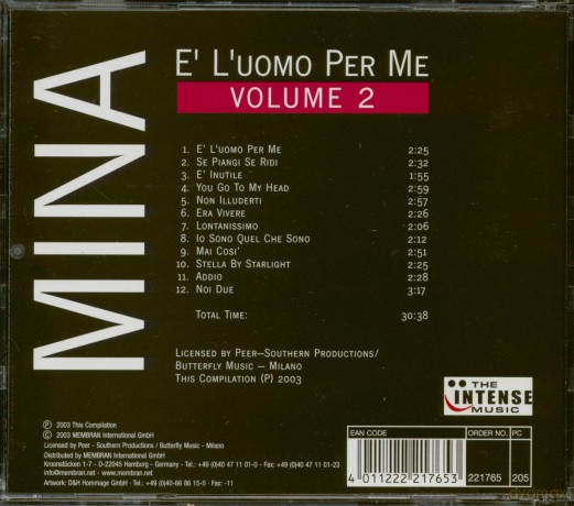 Mina: E' L'Uomo Per Me Volume 2 [CD]