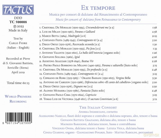 Ex Tempore - Musica Per Consort Di Dulciane [CD]