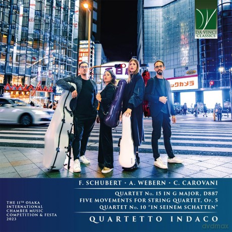 Quartetto Indaco: F. Schubert, A. Webern, C. Carovani: Quartet No. 15 D887, Five Movements Op. 5, [CD]