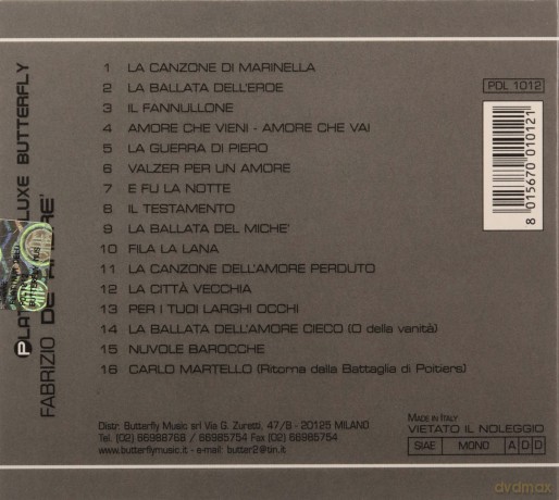 Fabrizio De Andre: Fabrizio De Andre' [CD]