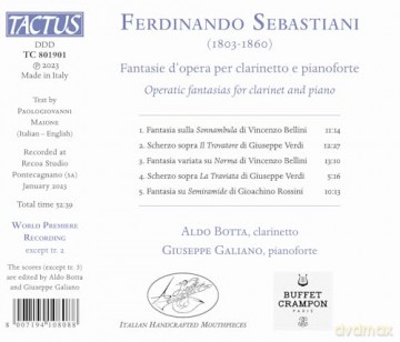 Fantasie D´Opera Per Clarinetto E Pianoforte [CD]