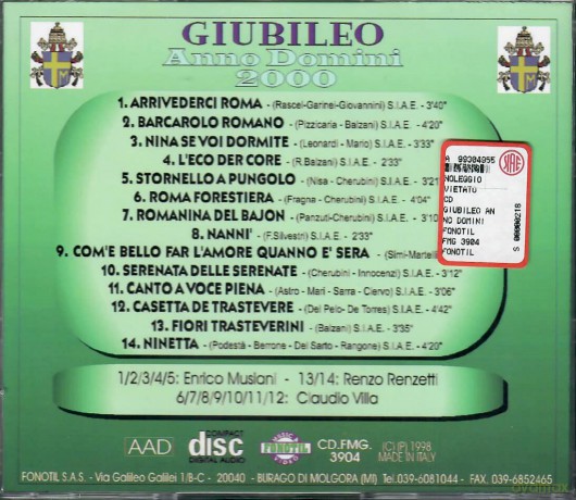 Giubileo Anno Domini 2000 [CD]