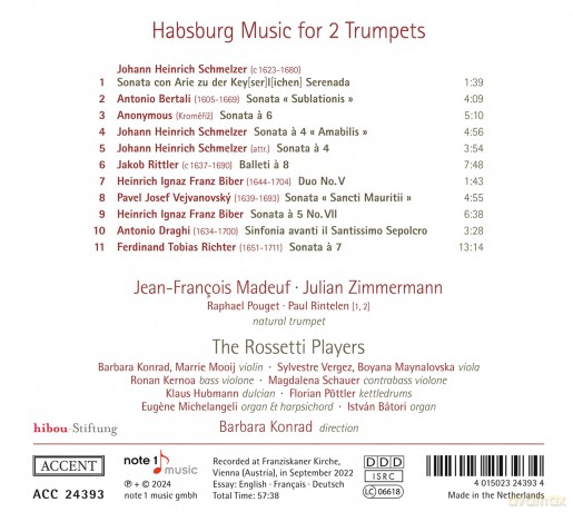 Madeuf/Zimmermann/Konrad/The Rossetti Players: Habsburg Musik FÜR 2 Trompeten [CD]