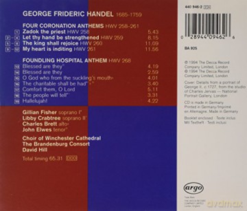 Wichester: Handel: Coronation Anthems/foundling Hospital Anthem [CD]