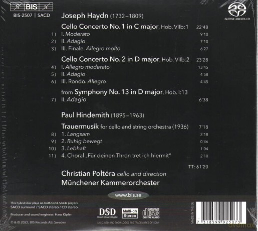 Christian Poltera; Munchener Kammerorchester: Haydn: Cello Concertos [CD]