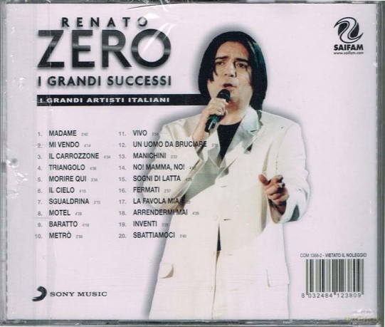 Renato Zero: I Grandi Successi [CD]