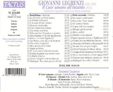 G. Legrenzi: Il Cuor Umano All'incanto [CD]