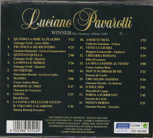 Luciano Pavarotti: In Concert [CD]