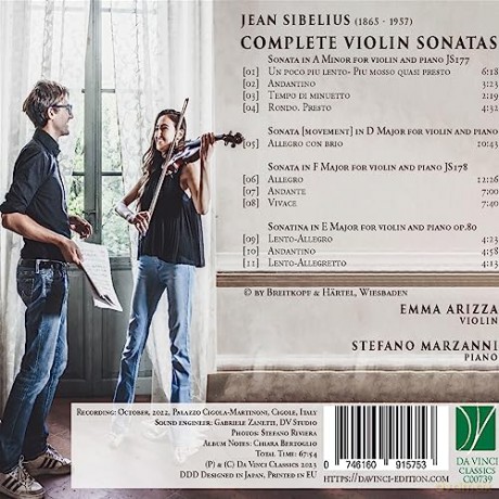 Jean Sibelius: Complete Violin Sonatas [CD]