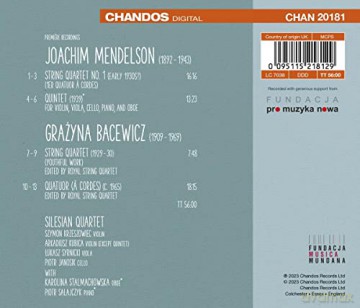 Silesian Quartet: Joachim Mendelson/Grazyna [CD]