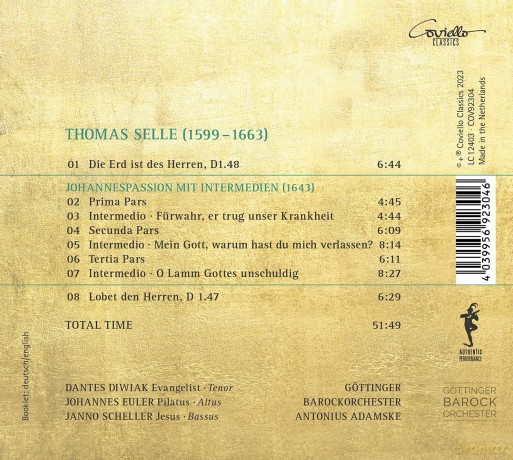 Diwiak/Euler/Adamske/GÖTtinger Barockorch./+: Johannespassion 1643 [CD]