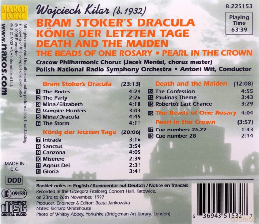 Antoni Wit: Kilar: Bram Stoker's Dracula [CD]