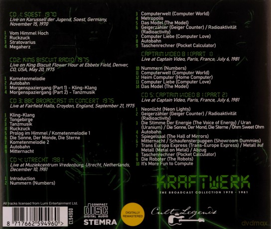 Kraftwerk: Kraftwerk - The Broadcast Collection 1970 - 1981 (5) [5CD]