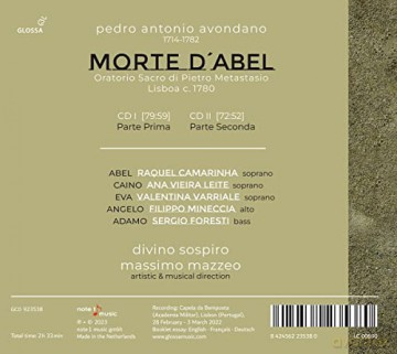Mineccia/Mazzeo/Divino Sospiro: La Morte Dabel (Oratorium) [CD]