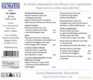 Luigi Ferdinando Tagliavini: La Musica Organistica Nell'Italia Una E Molteplice [CD]