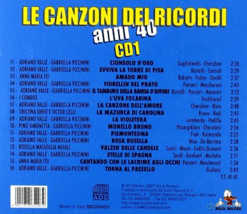 Le Canzoni Dei Ricordi Anni'40 [2CD]