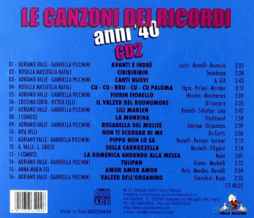 Le Canzoni Dei Ricordi Anni'40 [2CD]