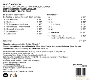 Laszlo Vidovszky: Le Piano Et Ses Doubles Promenade Blackout [CD]