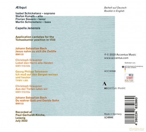 ĆLbgut/Capella Jenensis: Leipzig 1723 - Telemann | Graupner | Bach [CD]