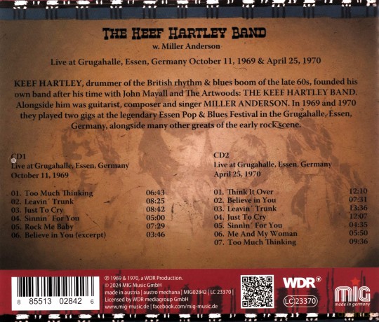 The Keef Hartley Band W. Miller Anderson: Live At Essen Pop And Blues Festival 1969 1970 [2CD]