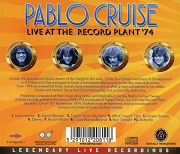 Pablo Cruise: Live At The Record Plant 74 [CD]