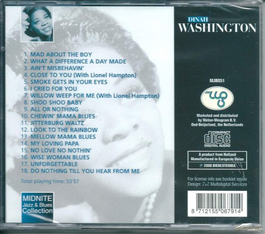 Dinah Washington: Mad About The Boy [CD]