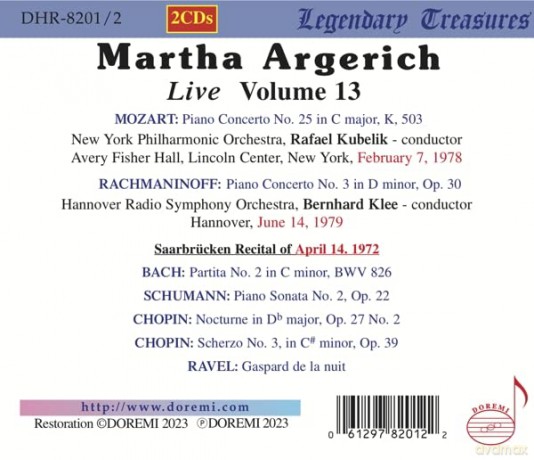 Martha Argerich: Martha Argerich: Live, Vol. 13 [CD]