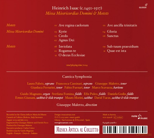 Heinrich Isaac: Missa Misericordias/motetten [CD]