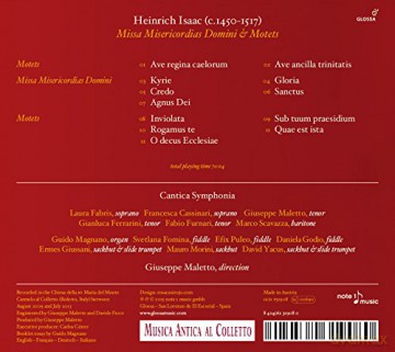 Heinrich Isaac: Missa Misericordias/motetten [CD]