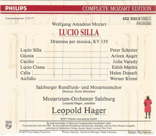 Auger: Mozart, vol.32 - Lucio Silla [3CD]