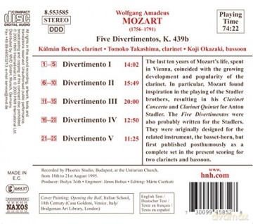 Wolfgang Amadeus Mozart: Mozart: Five Divertimentos [CD]