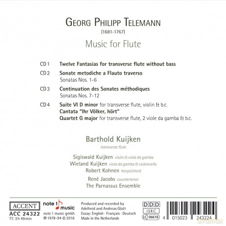 Barthold Kuijken: Music For Lute [4CD]